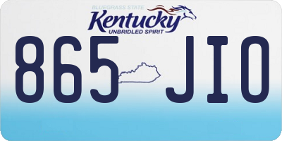 KY license plate 865JIO