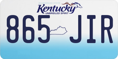 KY license plate 865JIR
