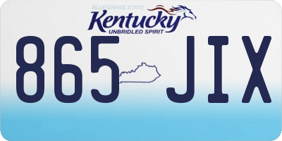 KY license plate 865JIX