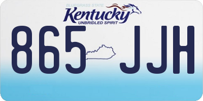 KY license plate 865JJH