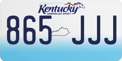 KY license plate 865JJJ