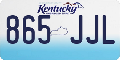KY license plate 865JJL