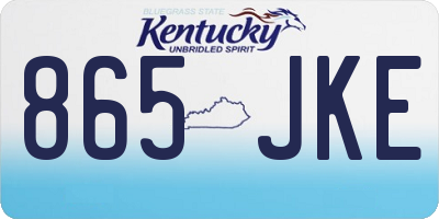 KY license plate 865JKE