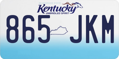 KY license plate 865JKM
