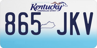 KY license plate 865JKV