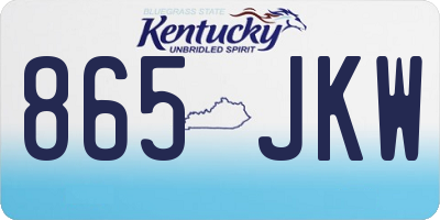 KY license plate 865JKW