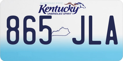 KY license plate 865JLA
