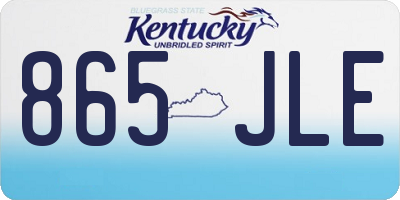 KY license plate 865JLE