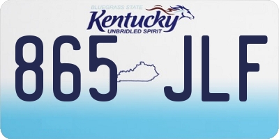 KY license plate 865JLF