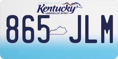 KY license plate 865JLM