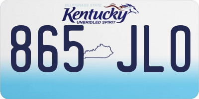 KY license plate 865JLO