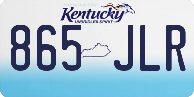 KY license plate 865JLR