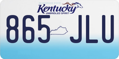 KY license plate 865JLU