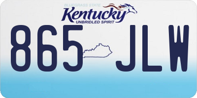 KY license plate 865JLW