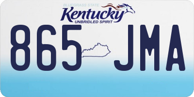 KY license plate 865JMA