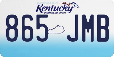 KY license plate 865JMB