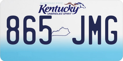 KY license plate 865JMG