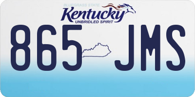 KY license plate 865JMS