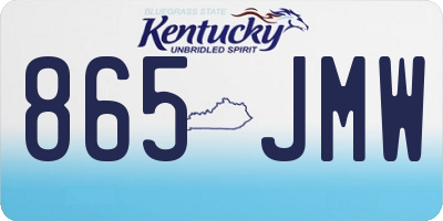 KY license plate 865JMW