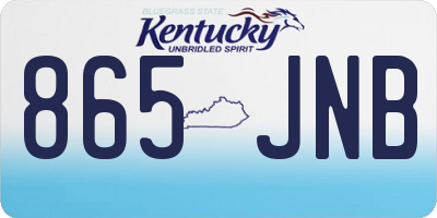 KY license plate 865JNB