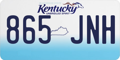 KY license plate 865JNH