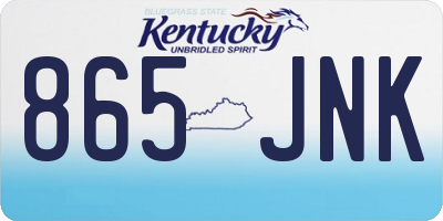 KY license plate 865JNK