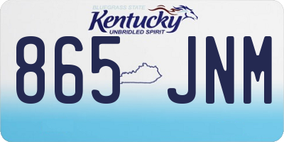 KY license plate 865JNM