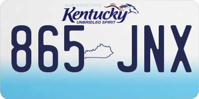 KY license plate 865JNX