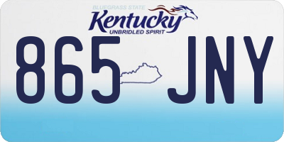 KY license plate 865JNY