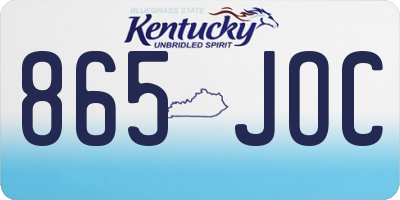 KY license plate 865JOC