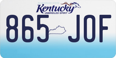 KY license plate 865JOF
