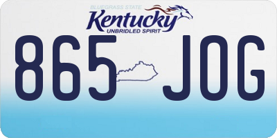 KY license plate 865JOG