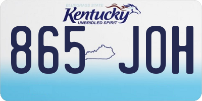 KY license plate 865JOH