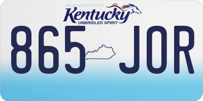 KY license plate 865JOR