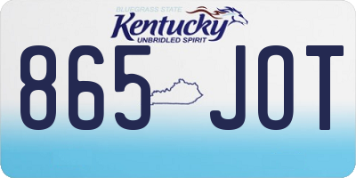 KY license plate 865JOT