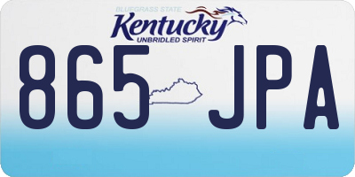 KY license plate 865JPA