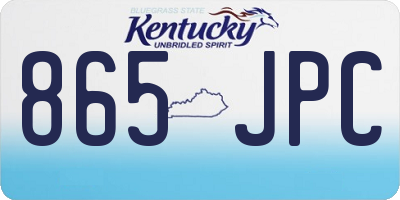 KY license plate 865JPC