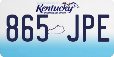 KY license plate 865JPE