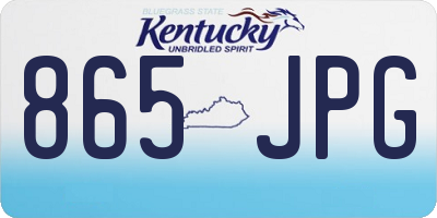 KY license plate 865JPG