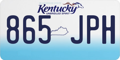 KY license plate 865JPH
