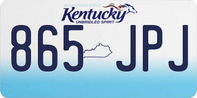 KY license plate 865JPJ