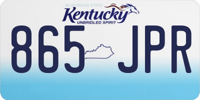 KY license plate 865JPR
