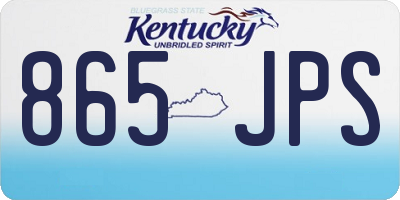 KY license plate 865JPS