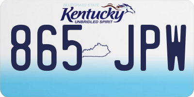 KY license plate 865JPW