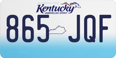KY license plate 865JQF