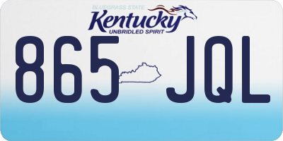 KY license plate 865JQL