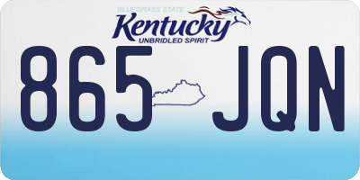 KY license plate 865JQN