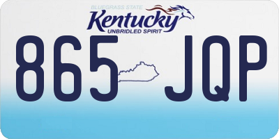 KY license plate 865JQP