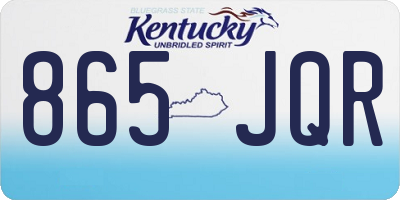 KY license plate 865JQR