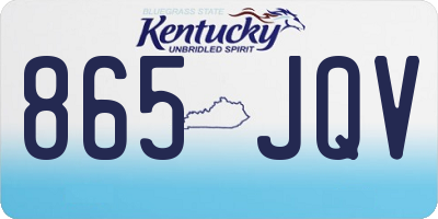 KY license plate 865JQV